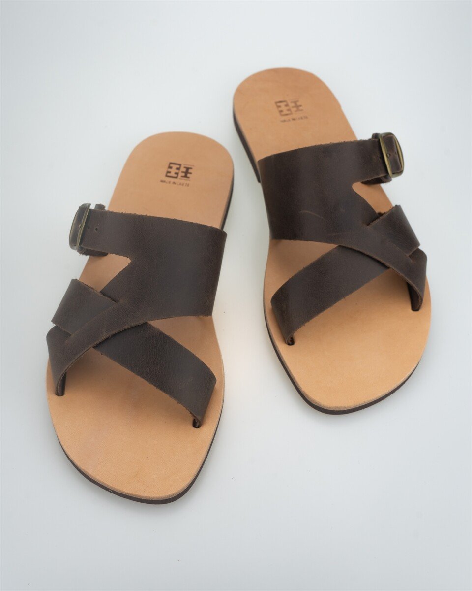 Omalos, Leather Men's Sandals XX, Chania, Crete, Greece