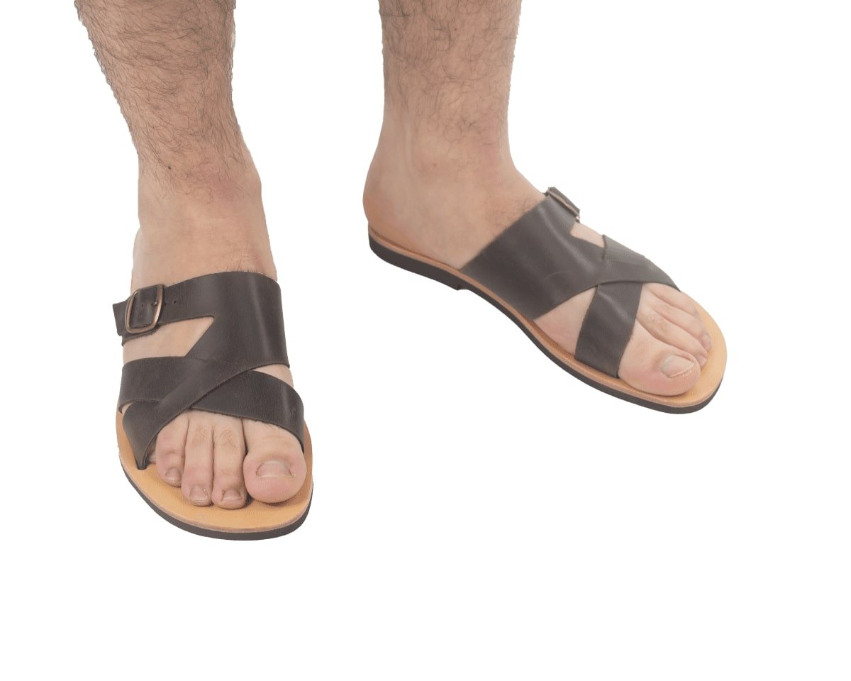 Omalos, Leather Men's Sandals XX, Chania, Crete, Greece